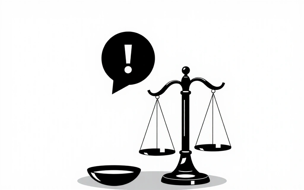 Escala de justicia con un signo de exclamación, simbolizando limitaciones legales